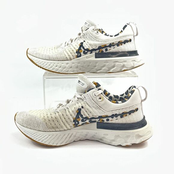 Nike React Infinity Run Flyknit 2 Running Shoes Womens 6.5 Leopard Animal Print - Picture 3 of 10